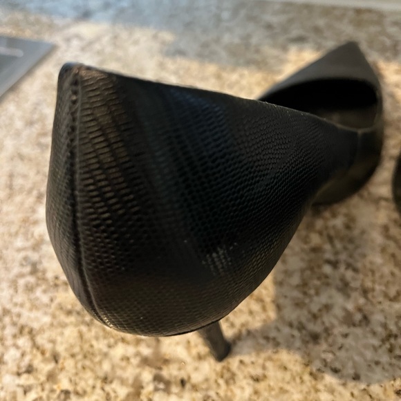 ALDO Black Pointy Faux Snakeskin Heels - Picture 5 of 9